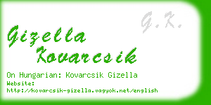 gizella kovarcsik business card